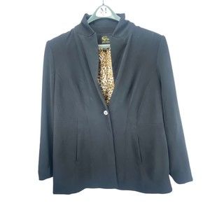 Serena Williams Signature Statement Womens Blazer Black 1X